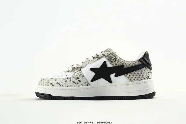 BAPE Python Print Low-Top Star Sneakers