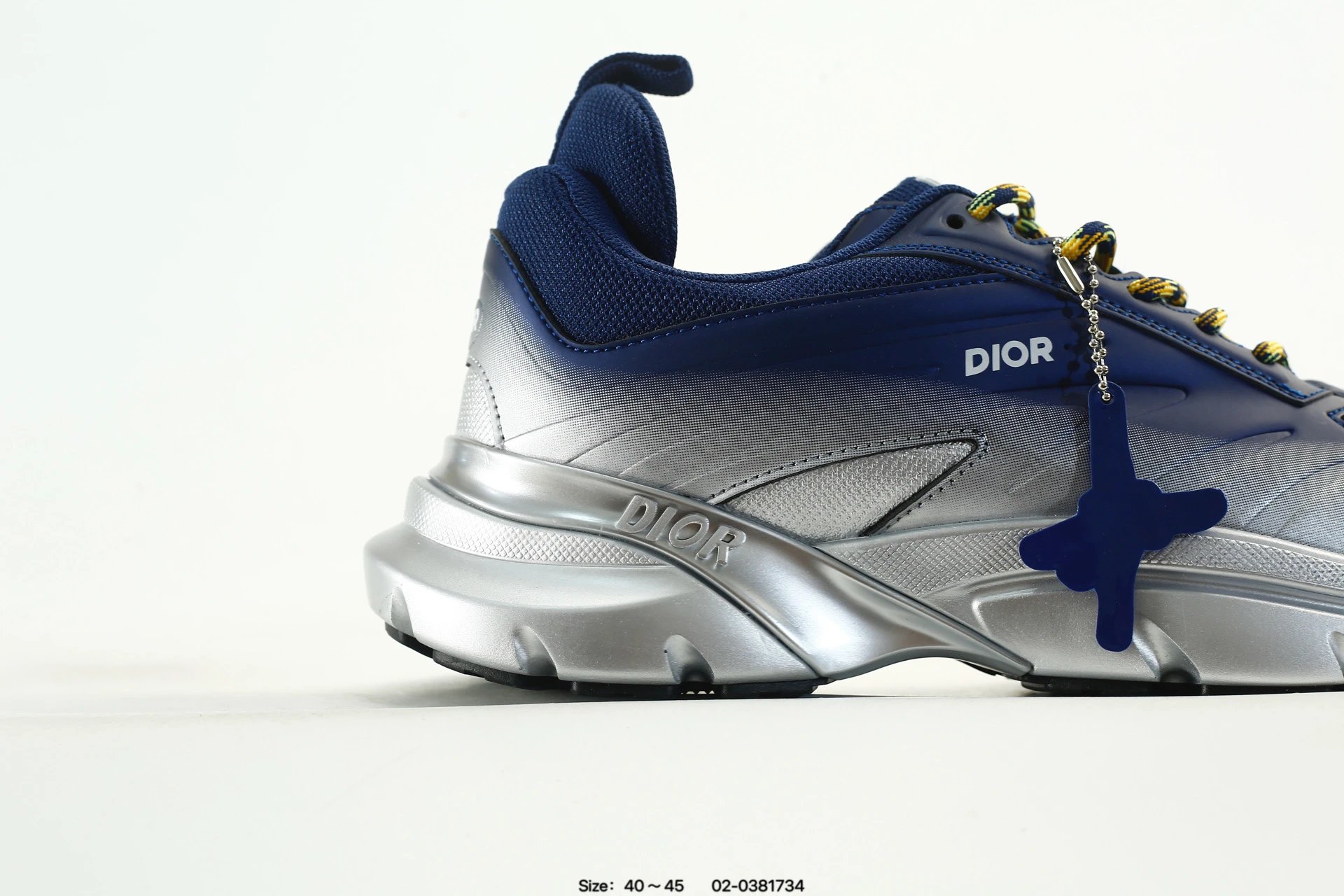 Dior Men Blue Silver Chunky Sole Fashion Sneakers