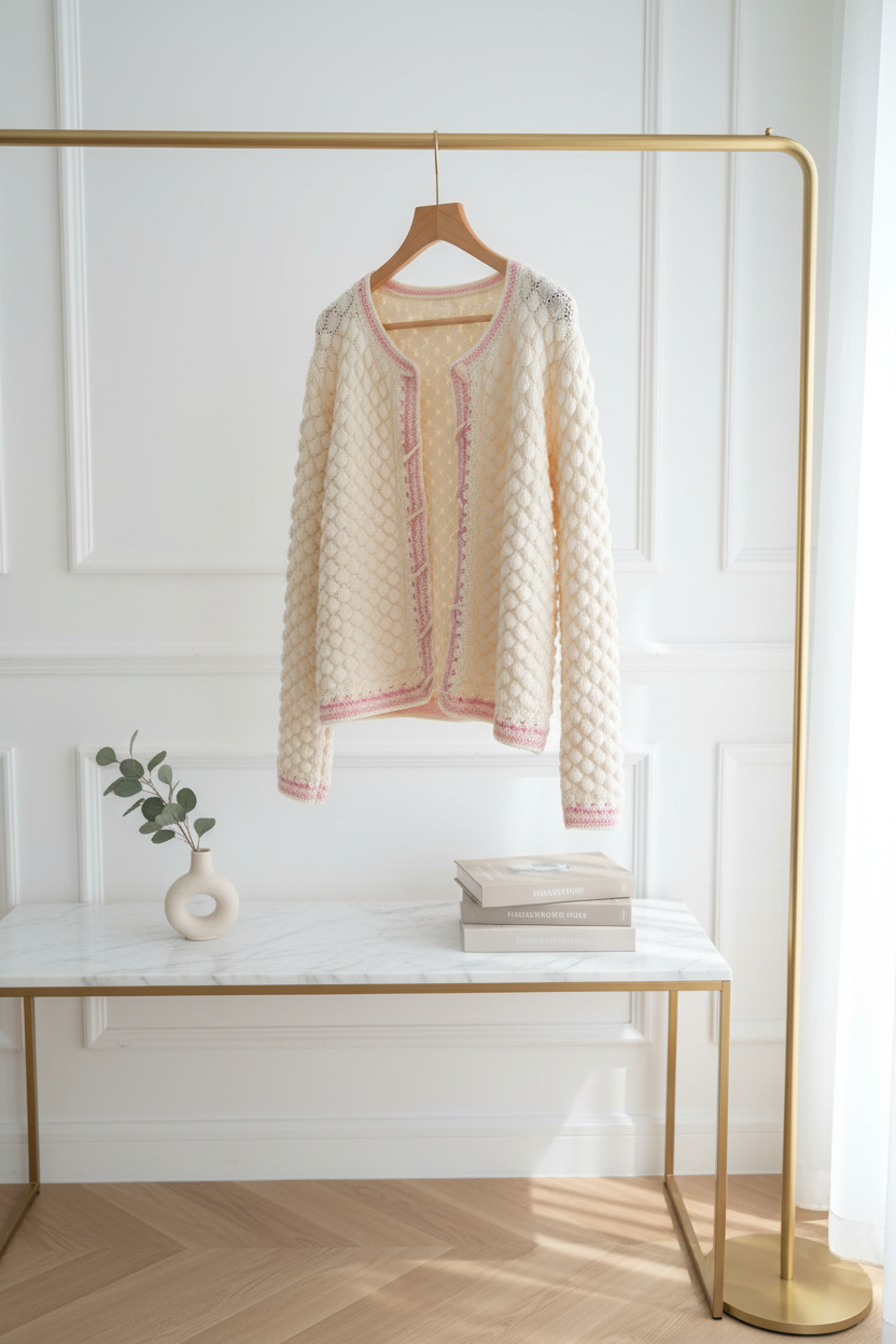 CHANEL High Waist Beige Wide Leg Pants