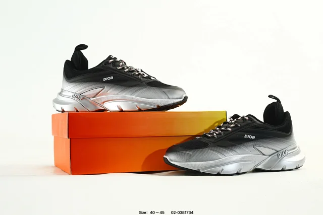 Dior Men Black Silver Fashion Sneakers
