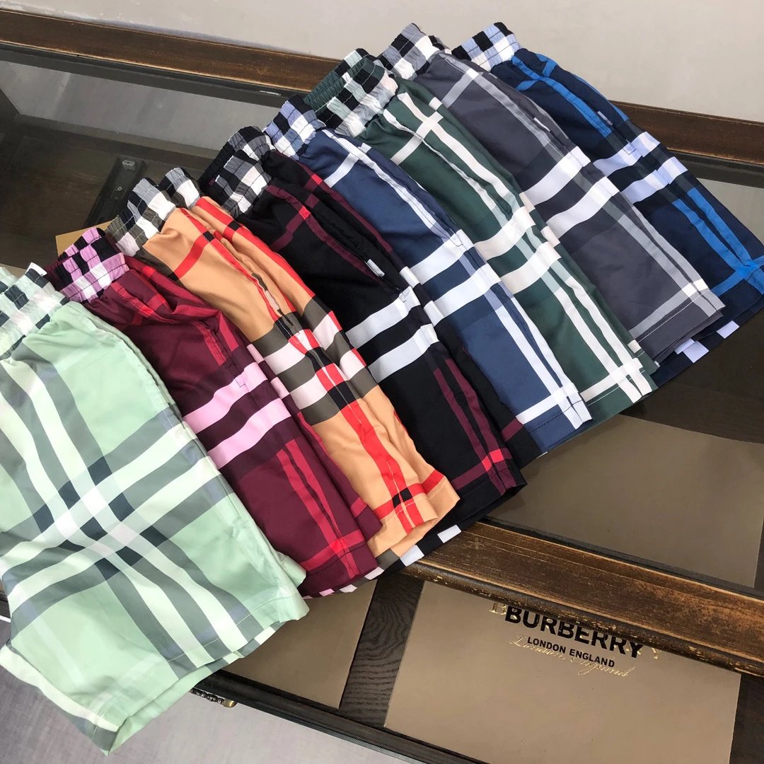 Balenciaga Men Plaid Beach Shorts
