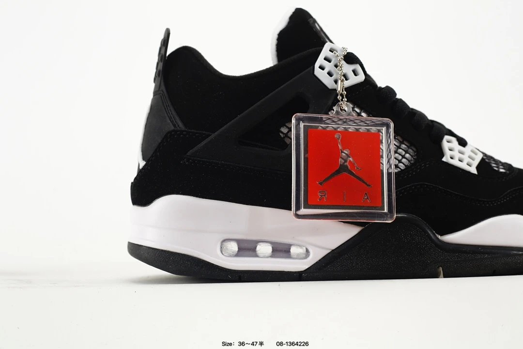 Air Jordan 4 Retro Black White Sneakers