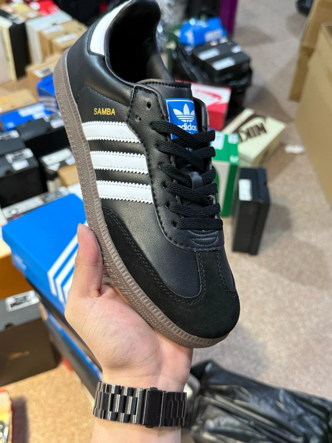 Adidas Samba Classic Black Leather Sneakers
