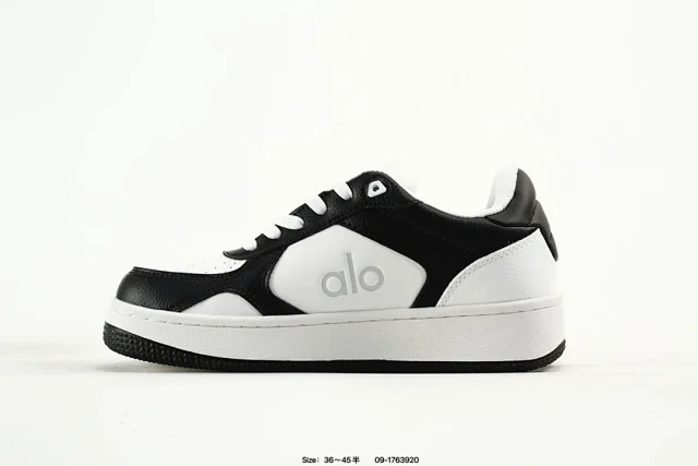 ShoesAlo Black White Leather Casual Sport Sneakers