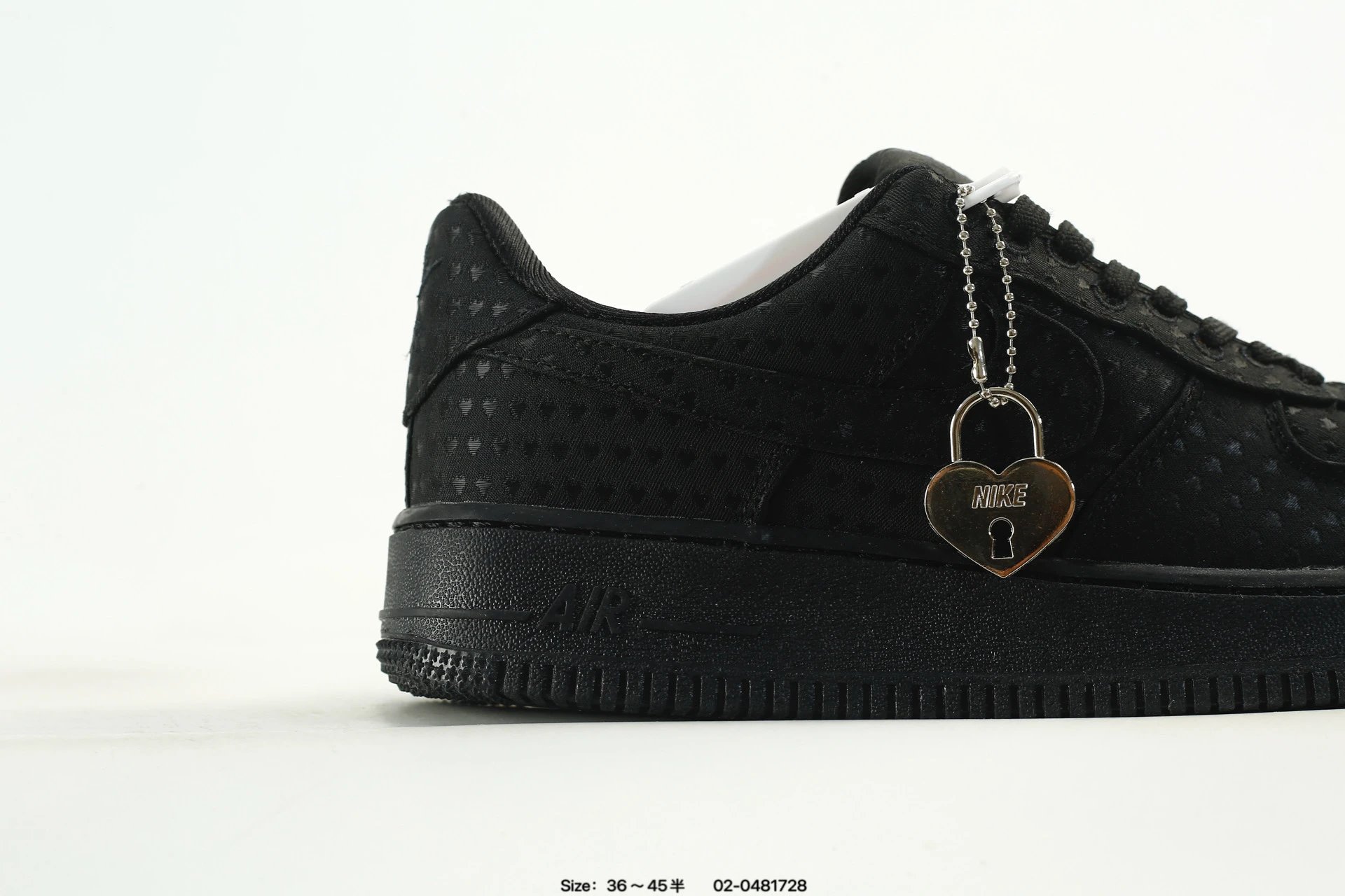 Nike Air Force 1 Black Heart Lock Sneakers