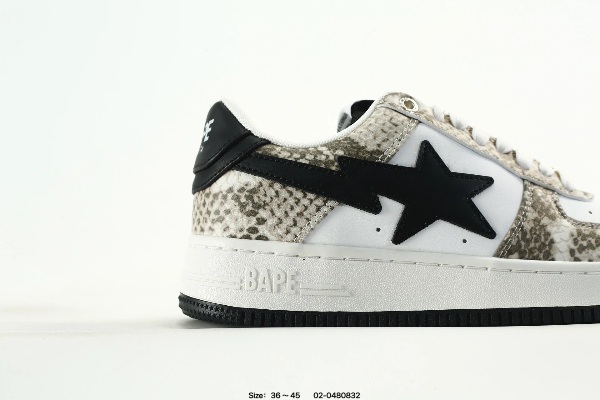 Bape Snakeskin Star Low Top Leather Sneakers