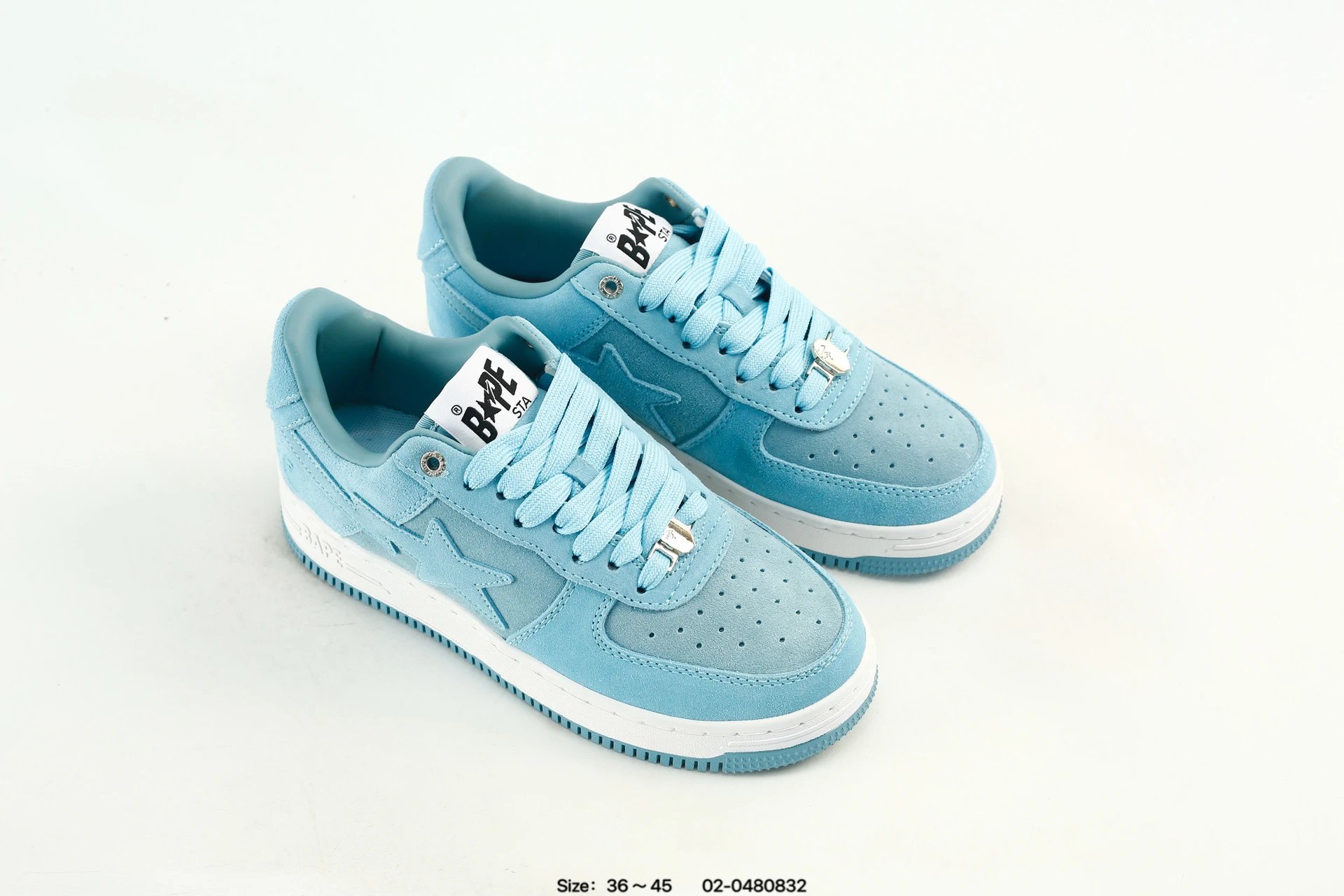Bape Blue Suede Star Casual Sneakers Shoes 36-45