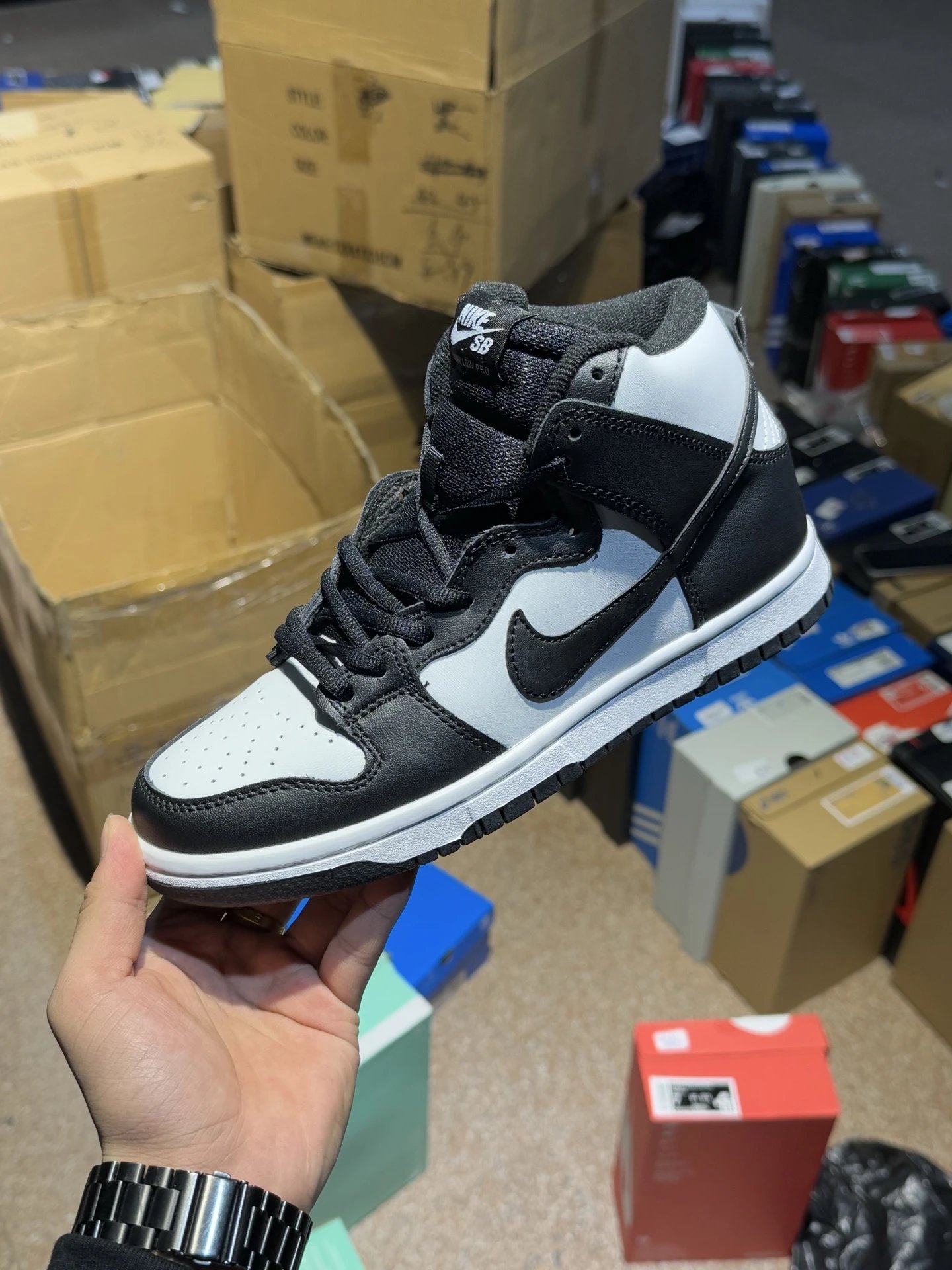 Nike High Top Blue White Leather Sneakers
