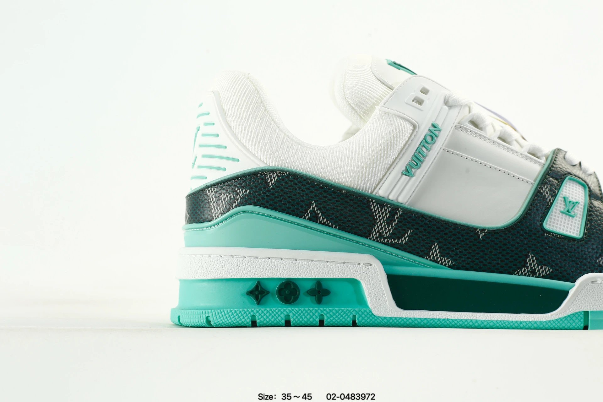 Louis Vuitton White Teal Monogram Men Sneakers