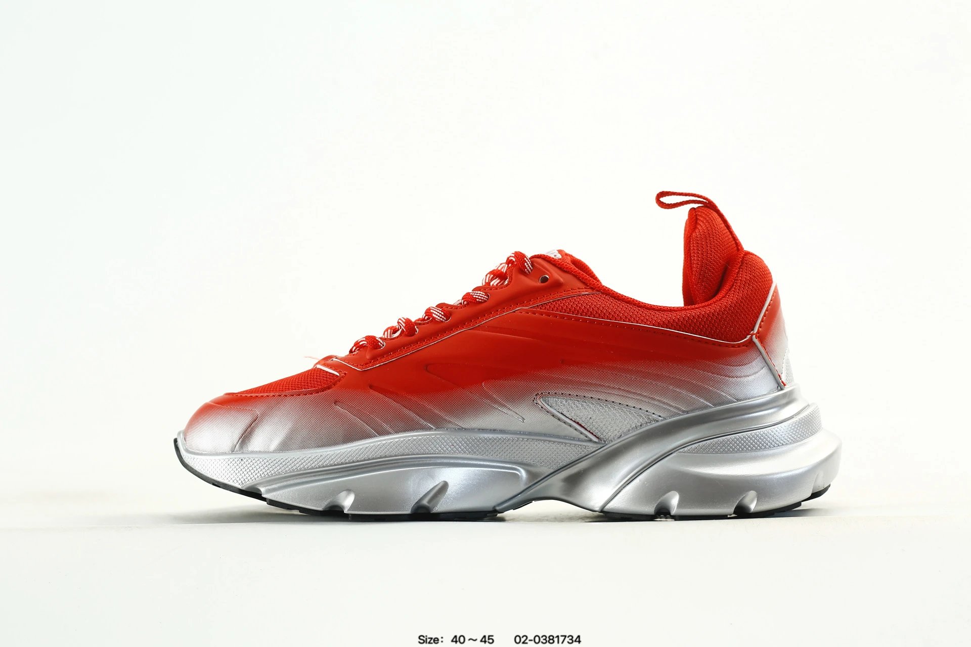 Dior Red Silver Gradient Men's Mesh Fashion Sneakers 