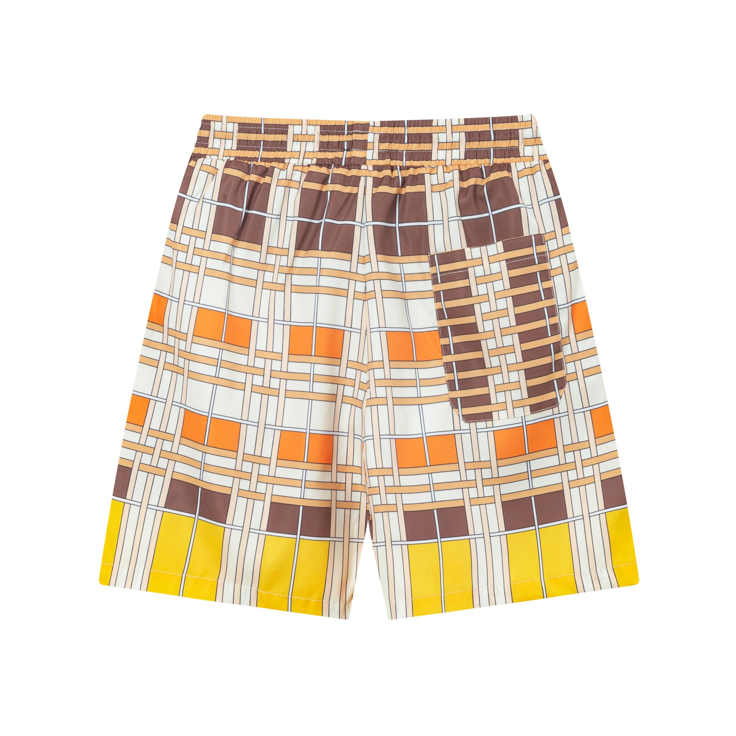 Balenciaga Men Check Drawstring Multicolor Summer Shorts