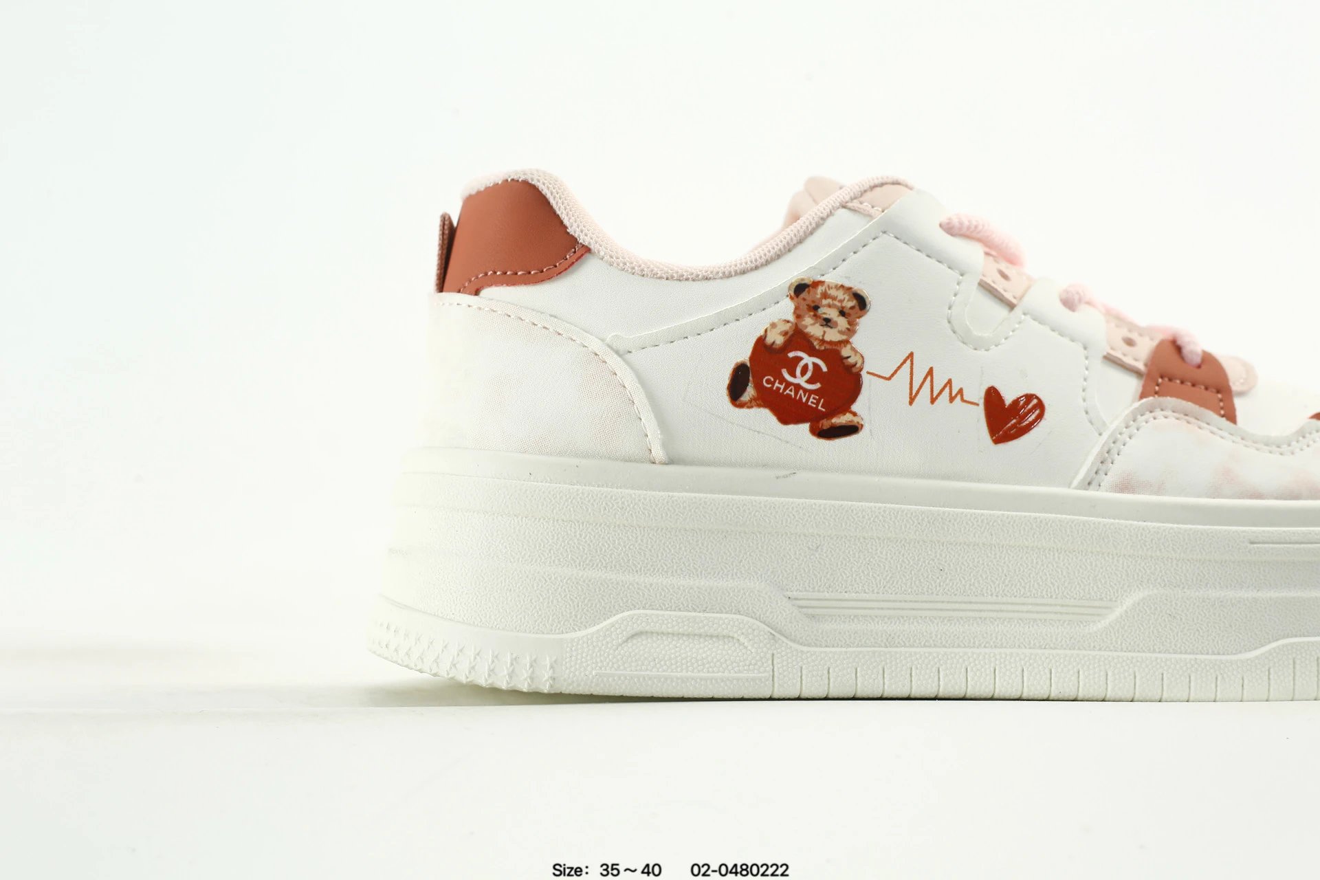 Chanel Teddy Bear Heart Platform Sneakers Women 35-40
