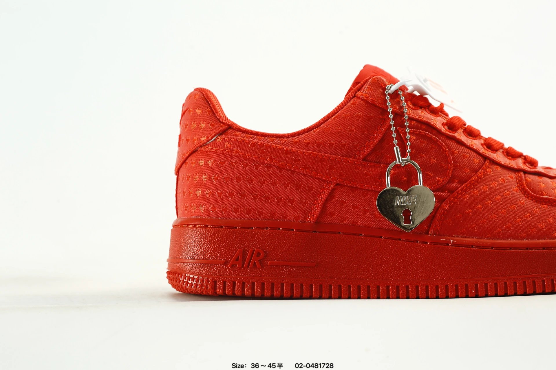 Nike Air Force 1 Red Heart Lock Sneakers