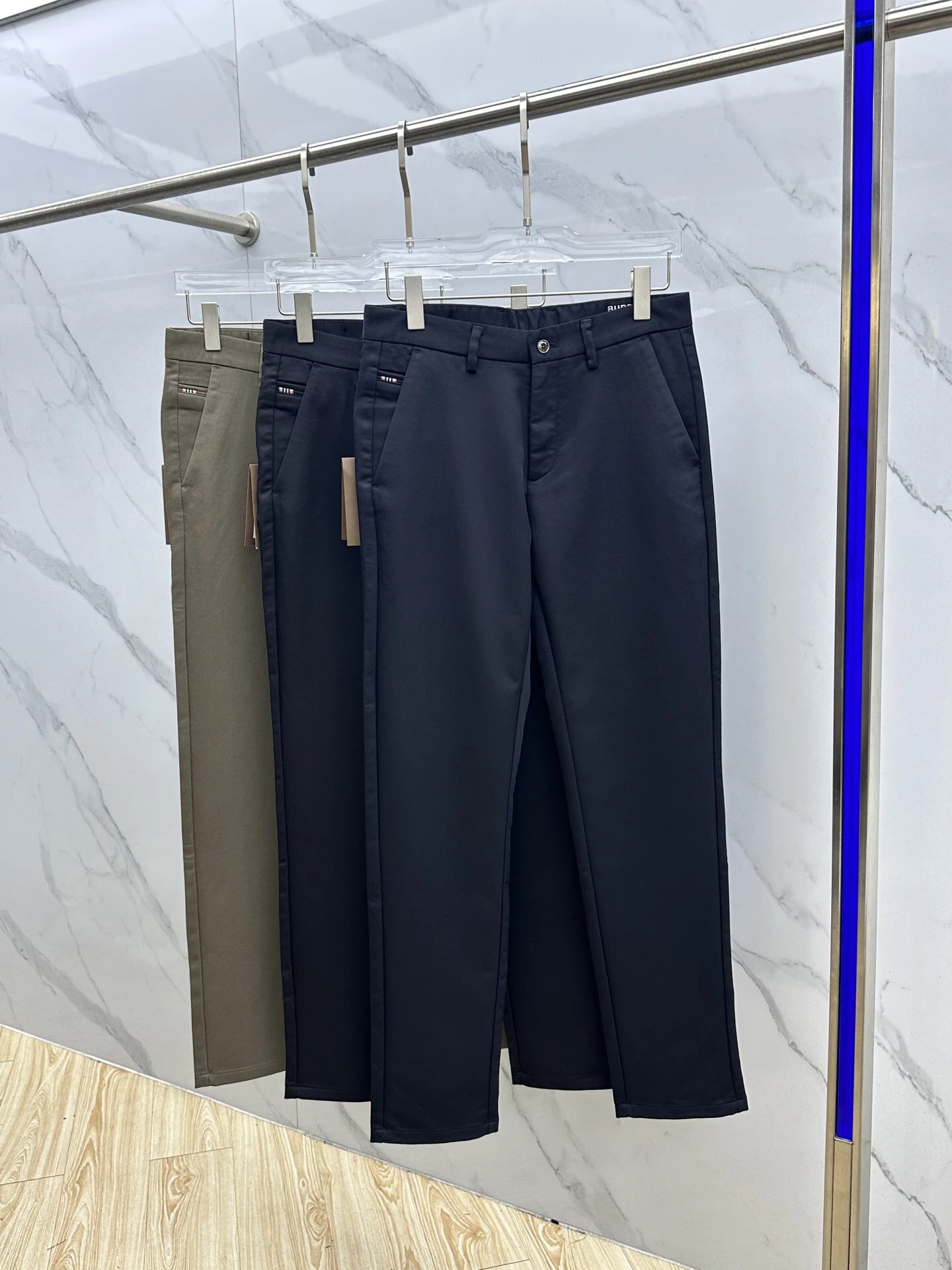 Burberry Deep Blue Men’s Pants Classic Tailored Trousers