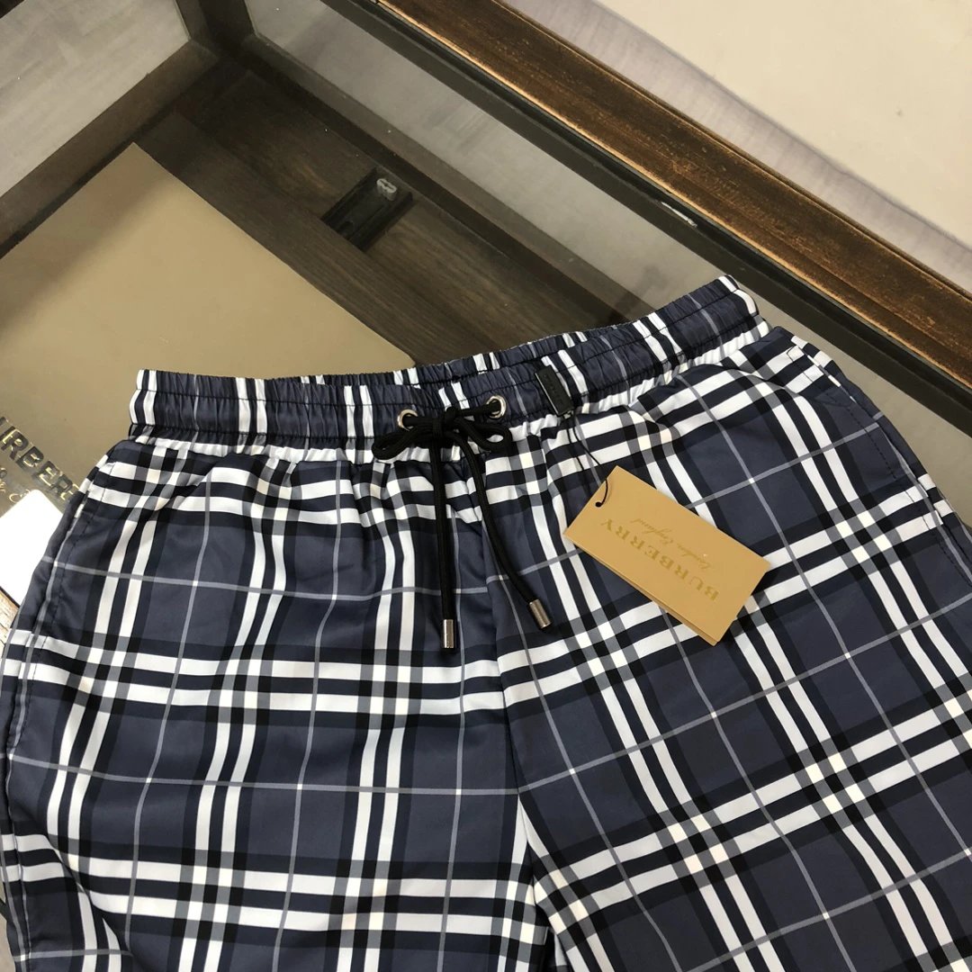 Balenciaga Men Plaid Drawstring Summer Shorts