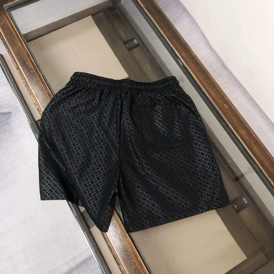 Balenciaga Black Patterned Men's Casual Shorts