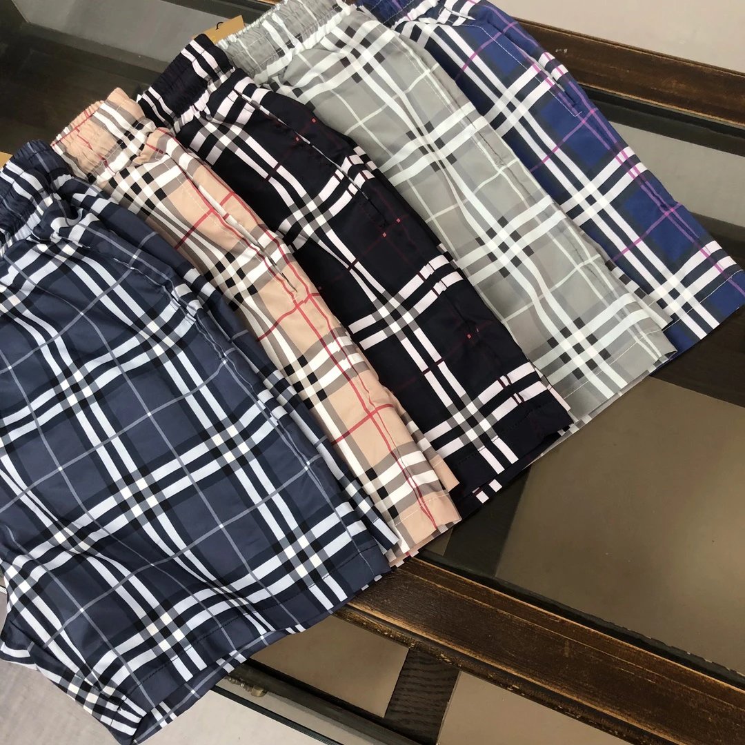 Balenciaga Men Plaid Drawstring Summer Shorts
