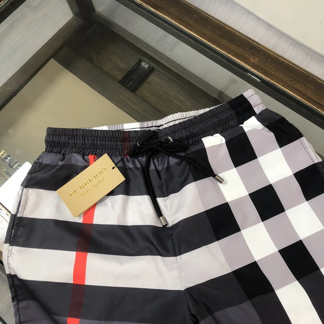 Balenciaga Men Check Print Quick Dry Shorts