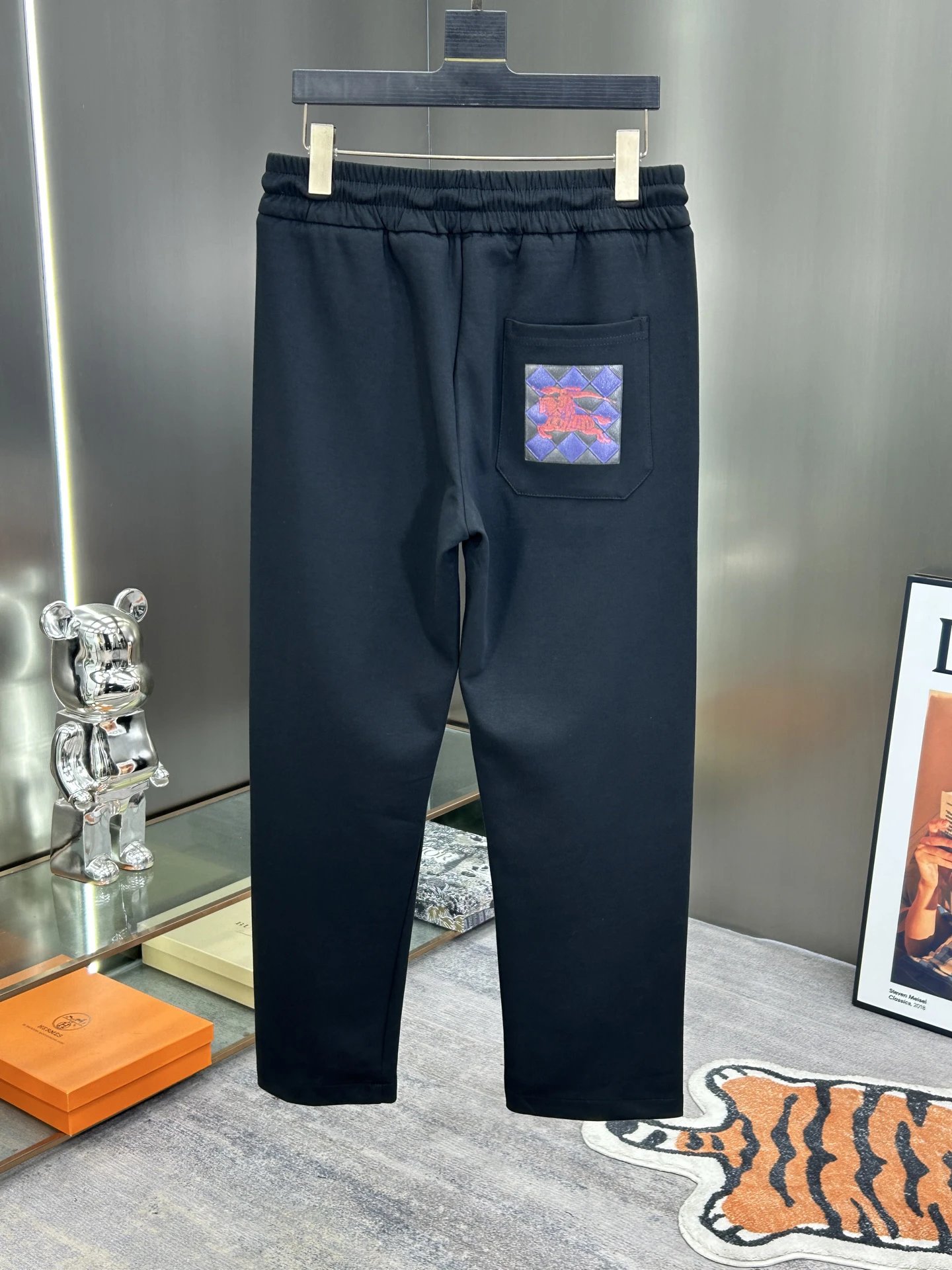 Burberry Men’s Cotton Joggers Elastic Waist Pants Black