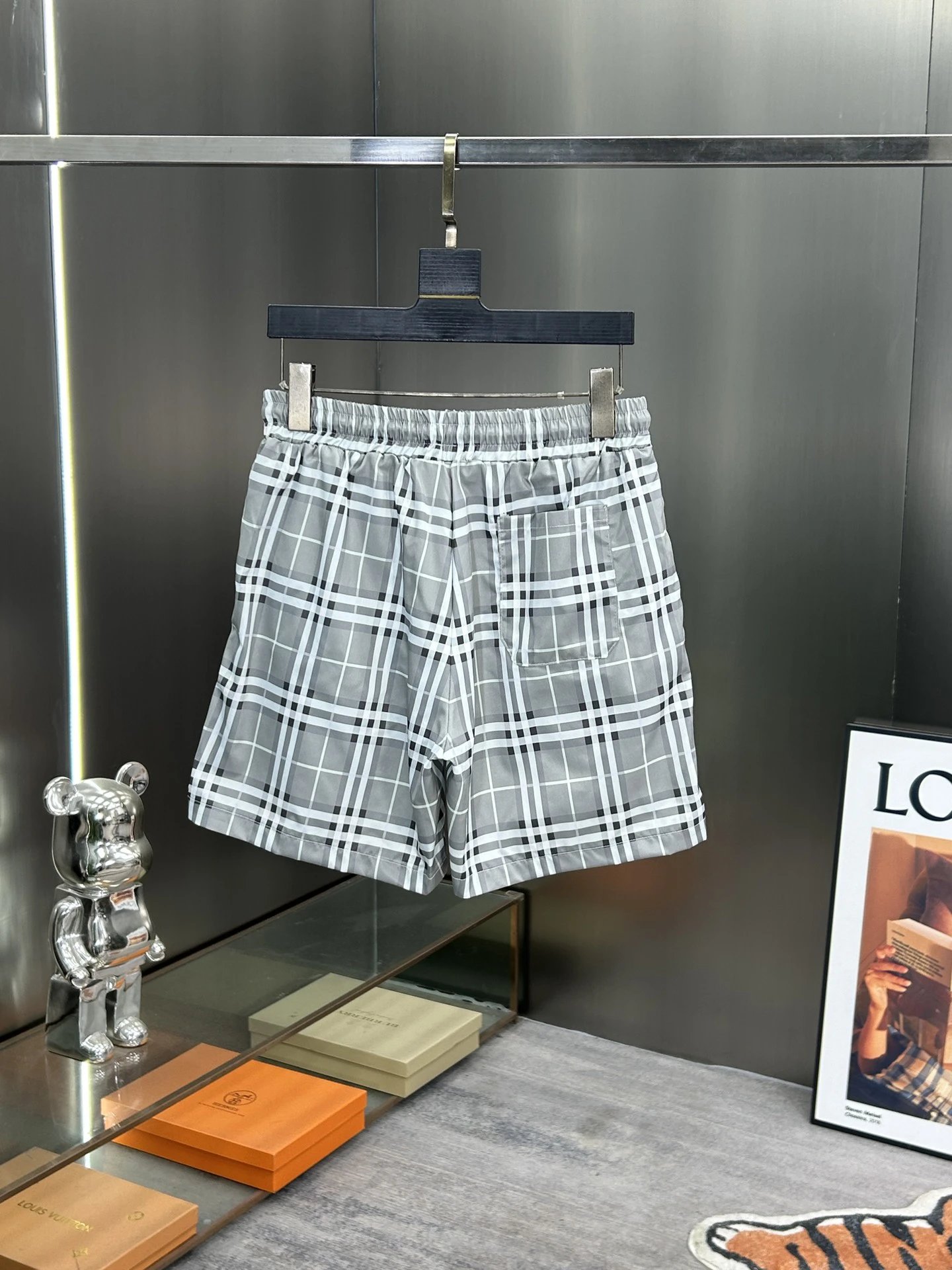 Balenciaga Gray Plaid Men’s Summer Shorts