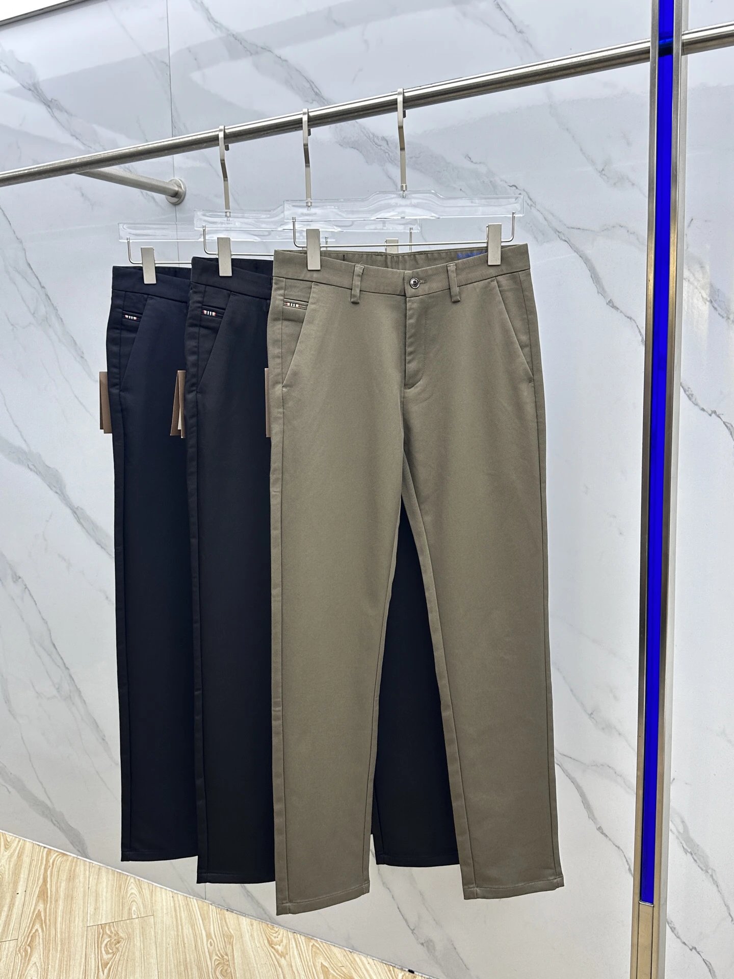 Burberry Men’s Slim Fit Khaki Cotton Casual Pants