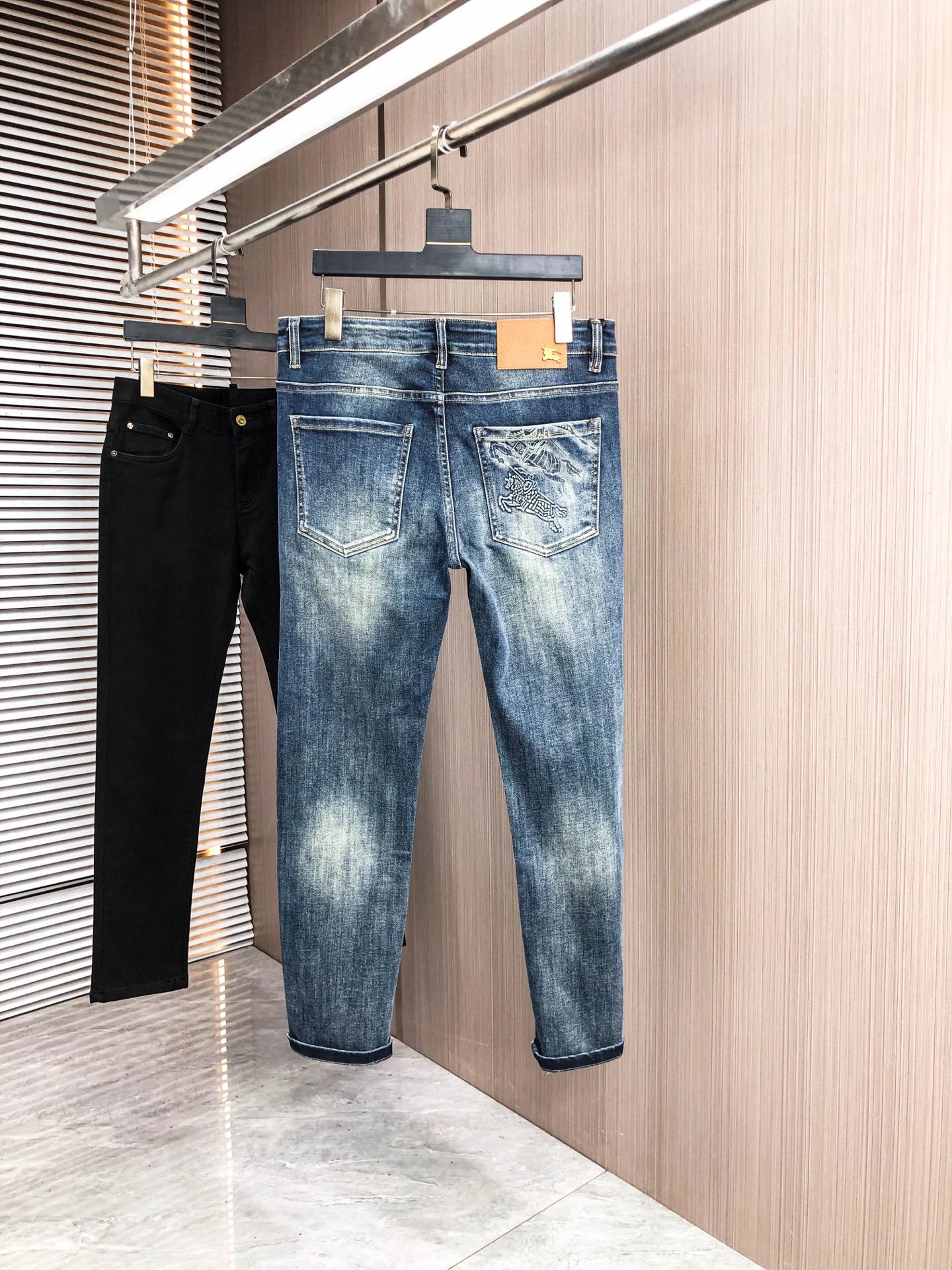 Balenciaga Men’s Slim Fit Embroidered Denim Jeans