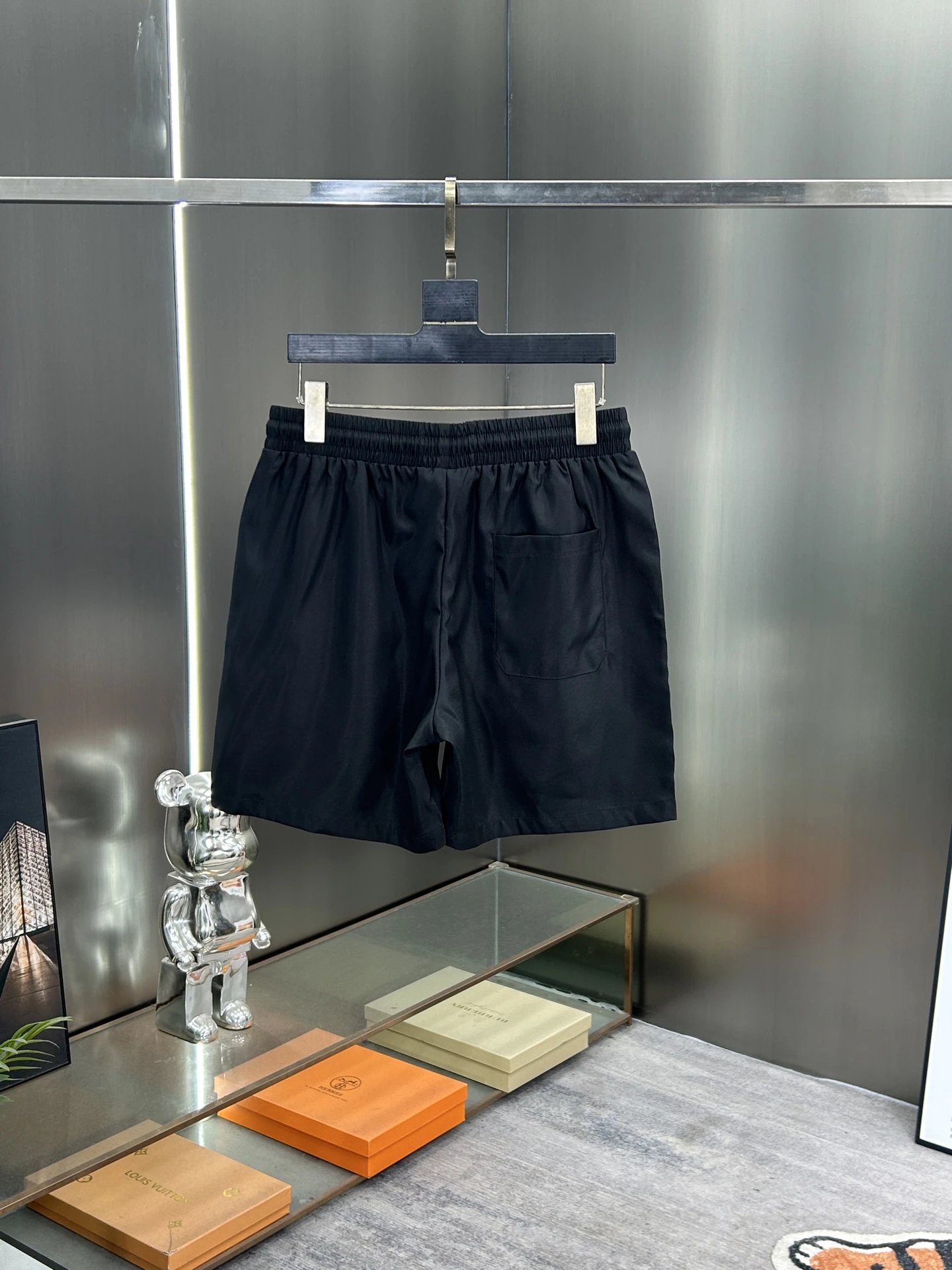 Balenciaga Black Athletic Shorts Orange Drawstring Pants