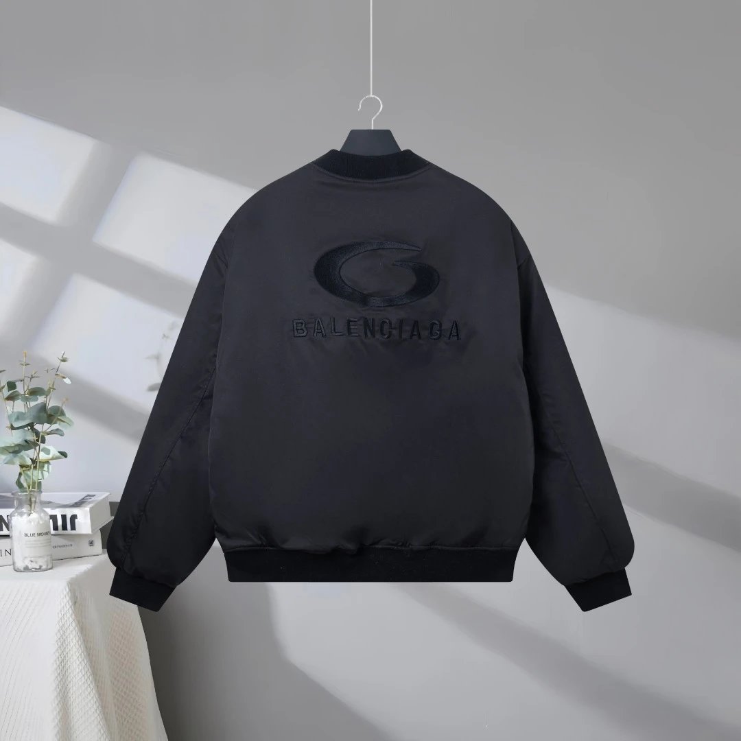 Balenciaga Black Bomber Jacket Unisex Streetwear