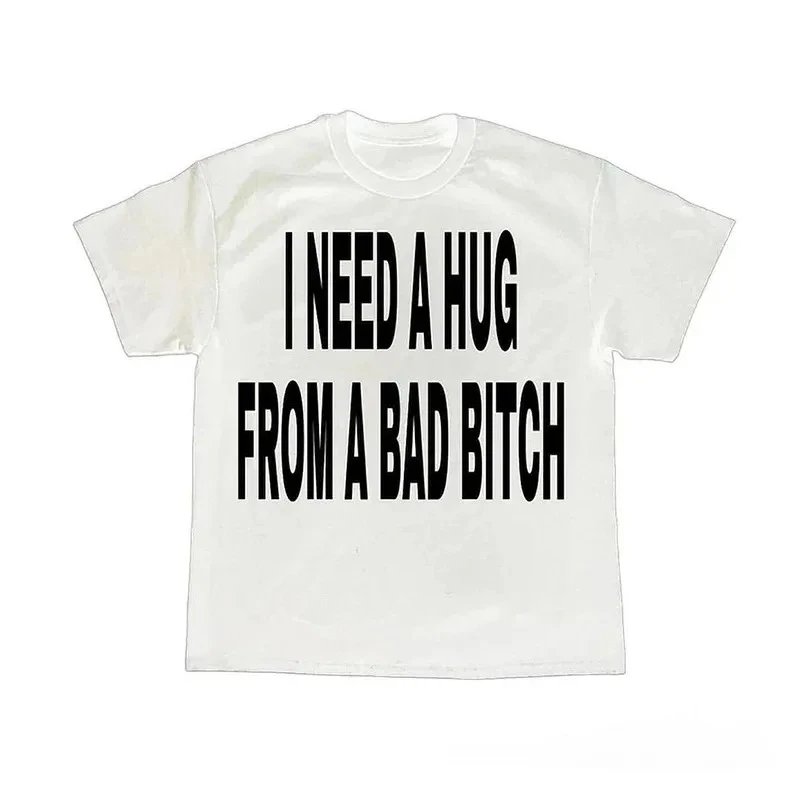 Printed Tee - White I Need A Hug