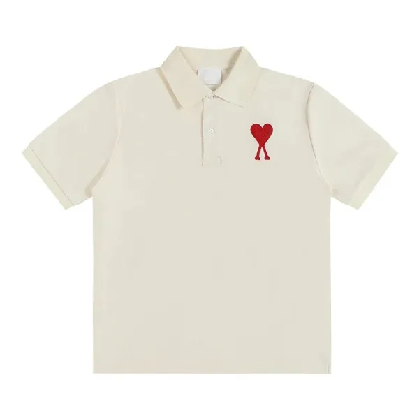 Play Comme des Garçons Heart Logo Beige Polo - 1