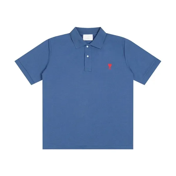 Ami Paris Ami de Coeur Logo Polo Navy Blue Polo - 1