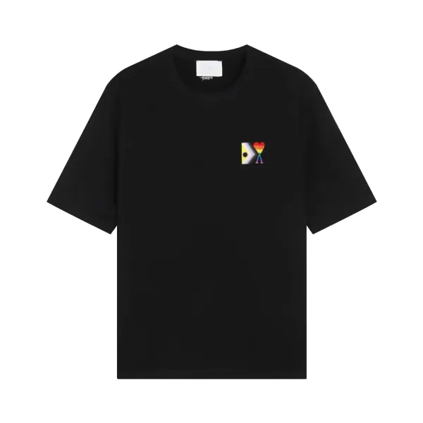 Comme des Garçons Play x Ami x Pride Heart Logo Black T-Shirt - 1