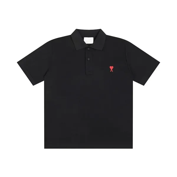 Comme des Garçons Play Heart Logo Black Polo - 1