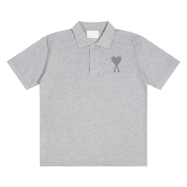 Comme des Garçons Play Heart Logo Gray Polo - 1