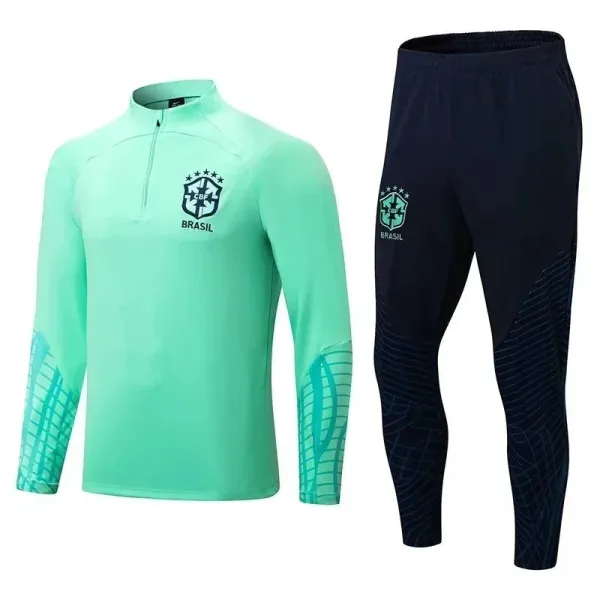 CBF Brazil Training Set Mint Green and Navy Tracksuit - 1
