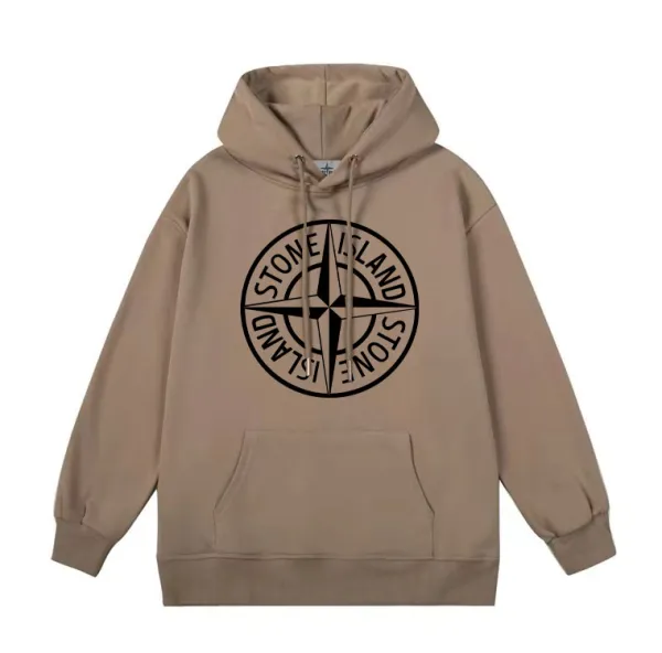 Stone Island Compass Logo Hoodie Beige - 1
