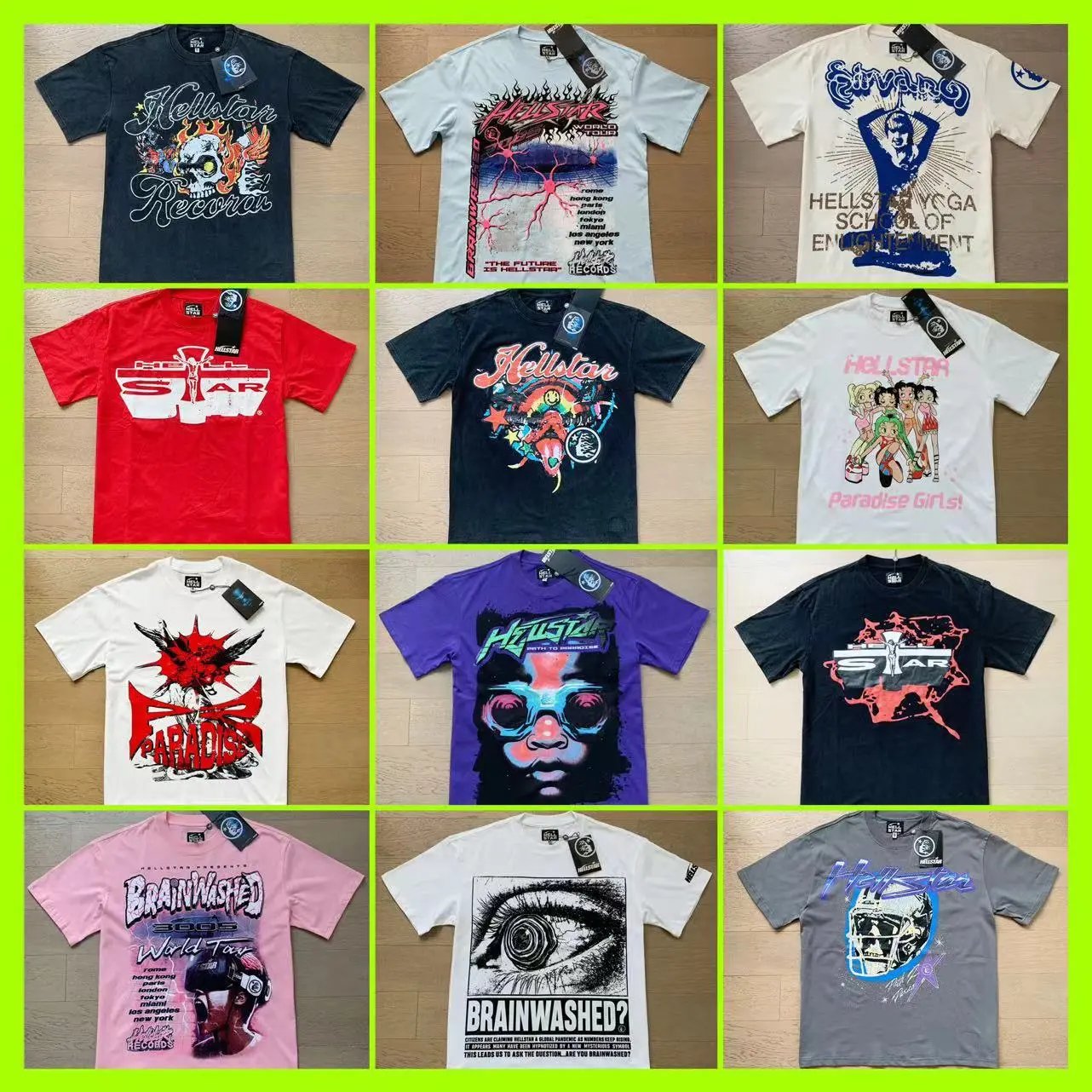 2025 summer new foreign trade European and American trendy brand Hell Star men and women large size loose pullover casual short-sleeved T-shirt