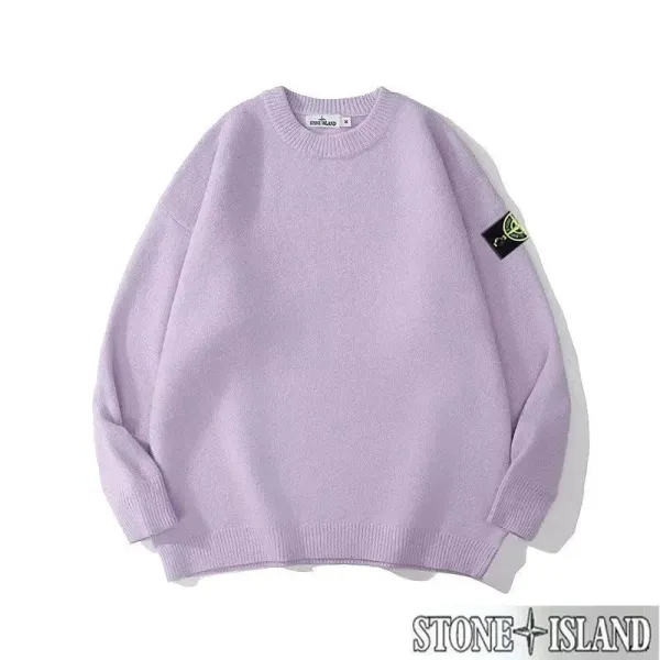 Stone Island Crewneck Knit Sweater Lavender - 1