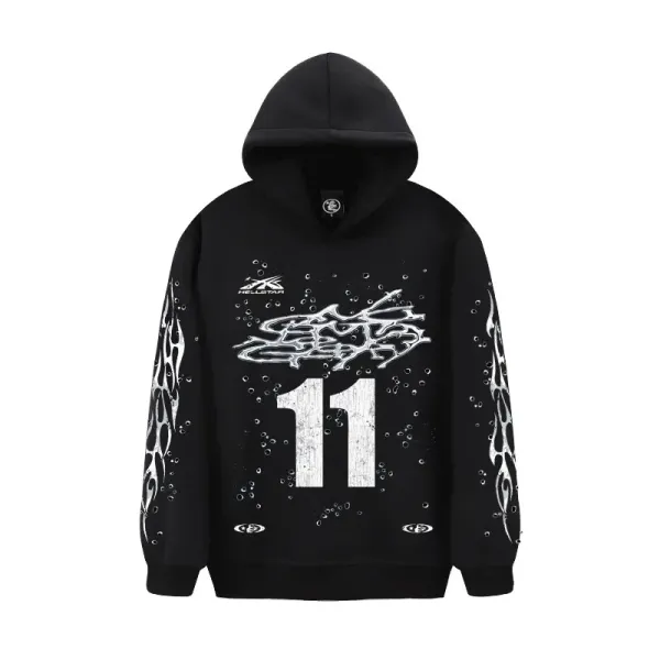 Hellstar 11 Graphic Hoodie Black - 1
