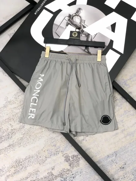 Moncler Logo-Print Nylon Shorts Gray - 1