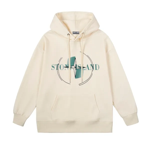 Stone Island Compass Logo Hoodie Beige - 1