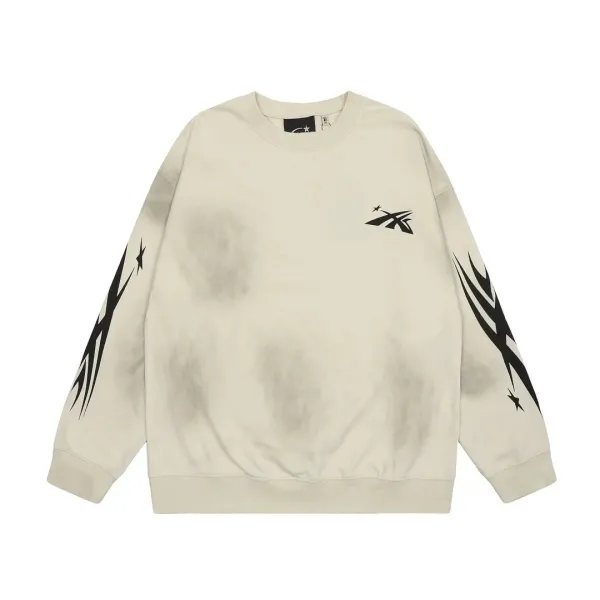 Xander Zhou x XZ Studio Acid Wash Graphic Hoodie Beige - 1