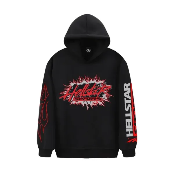 Hellstar Sports Flame Hoodie Black - 1