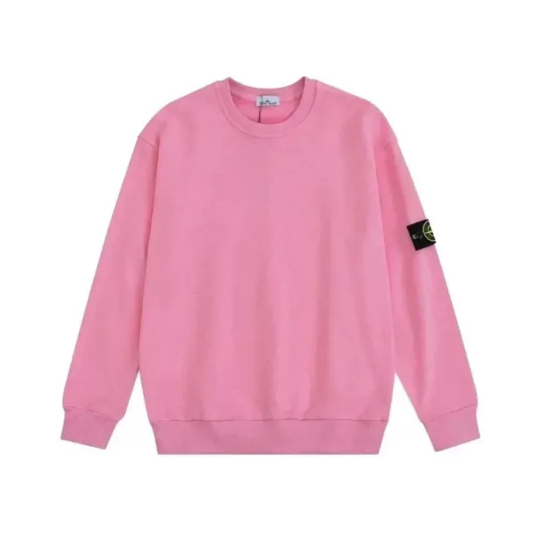 Stone Island Compass Patch Crewneck Sweatshirt Pink - 1