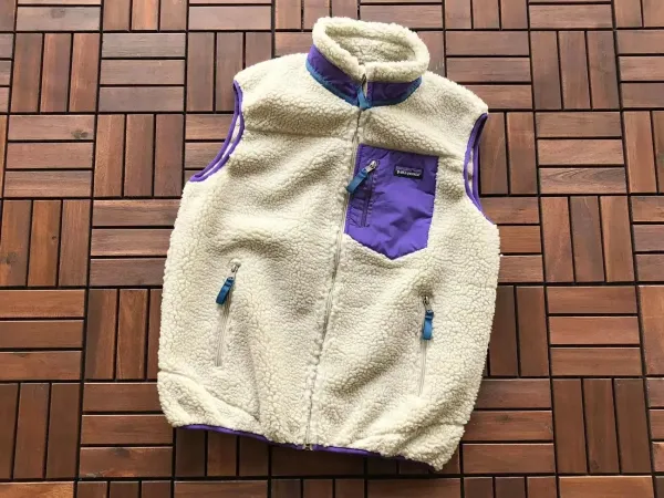 Patagonia Synchilla Snap-T Fleece Vest Cream Purple - 1