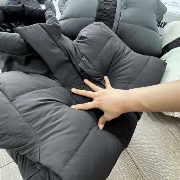 Moncler x Balenciaga Down Jacket Gray with Black Hood and Balenciaga Sweatpants - 10