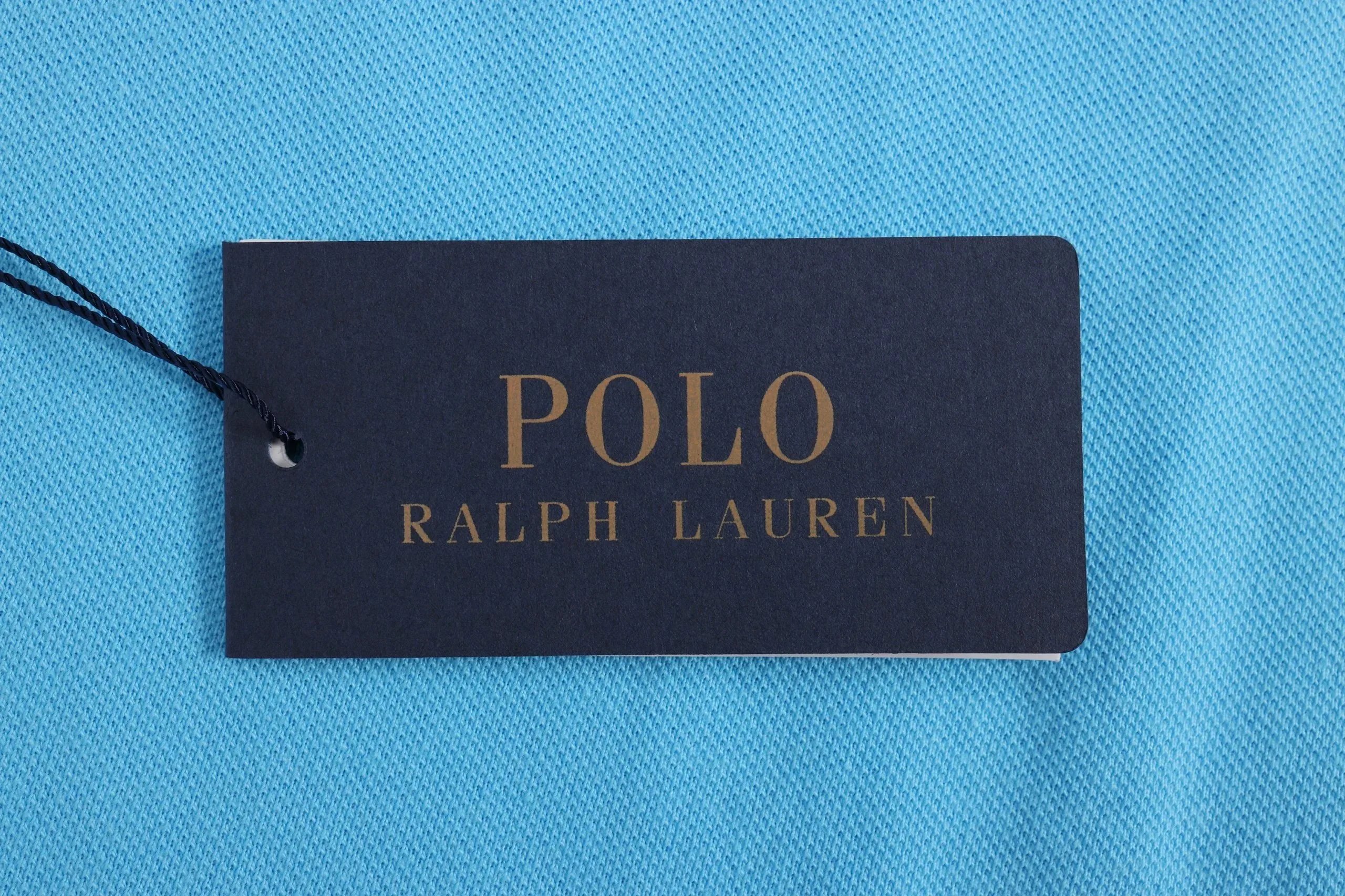 Polo Ralph Lauren Custom Slim Fit Navy Polo with Orange Big Pony and Sleeve Number - 8