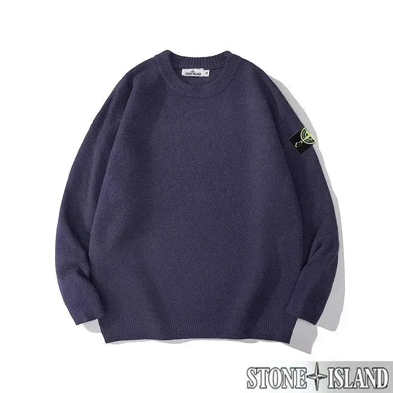 Stone Island Crew Neck Knit Sweater Navy - 1