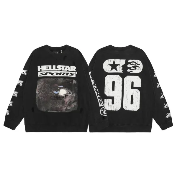 Hellstar Sports Distressed Graphic Hoodie Black - 1