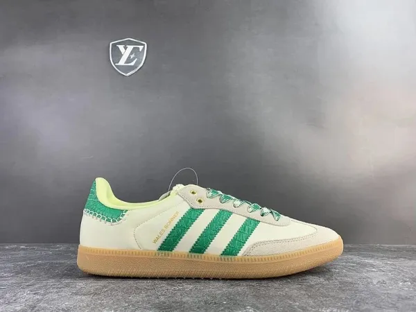 Adidas Samba Classic Green Croc-Texture Sneakers - 1